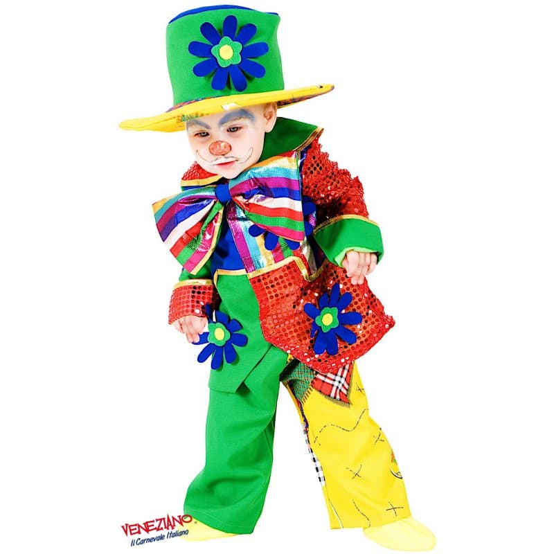 Costume carnevale piccolo pagliaccio da  a 3 anni - veneziano 7700 - 3
