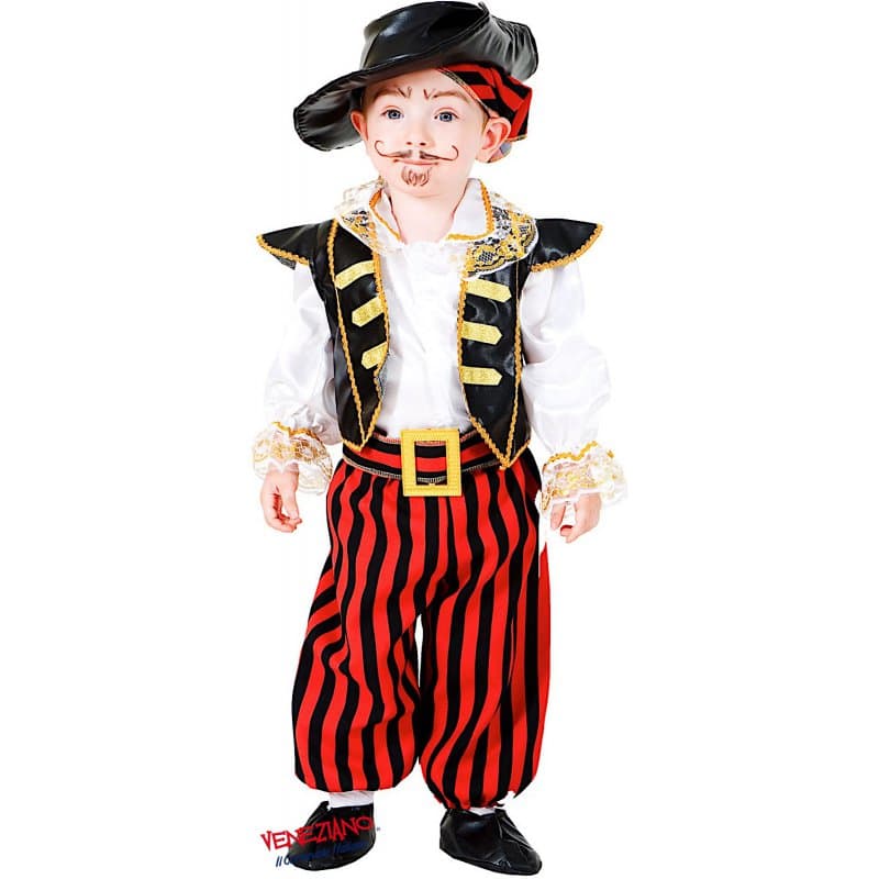 Costume carnevale piccolo pirata da 0 a 2 anni - veneziano 2926 - 3