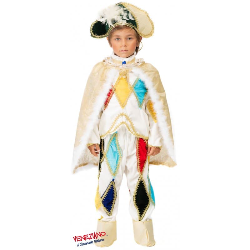 Costume carnevale arlecchino in velluto da 2 a 6 anni - veneziano 8941 - 3