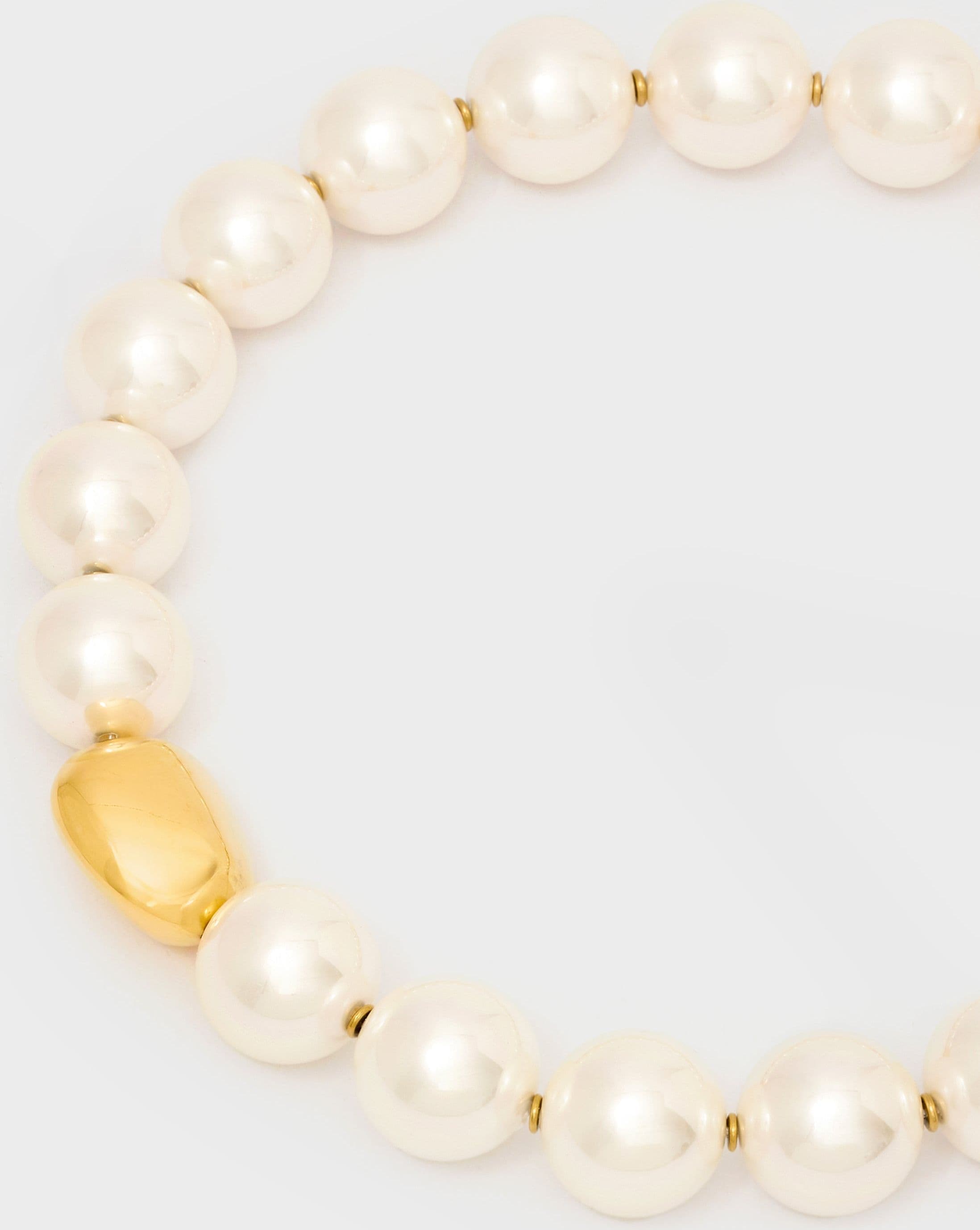 Collana pearl con elemento sfera oro - 3