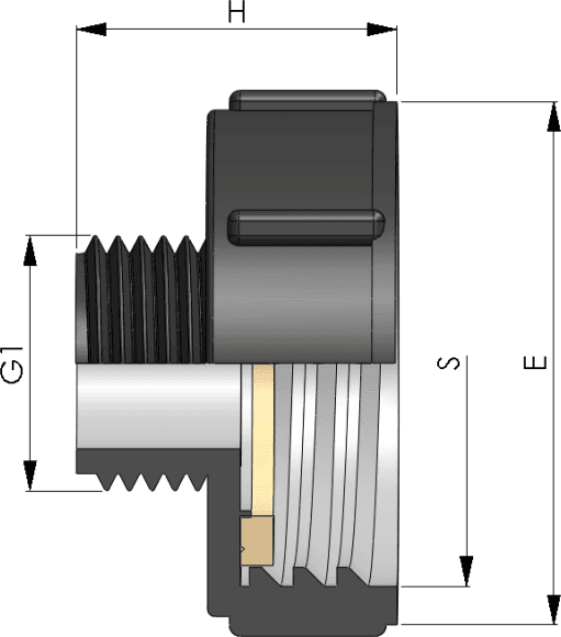 Raccordo per cisterna adattatore per contenitori IBC con guarnizione in EPDM - 2