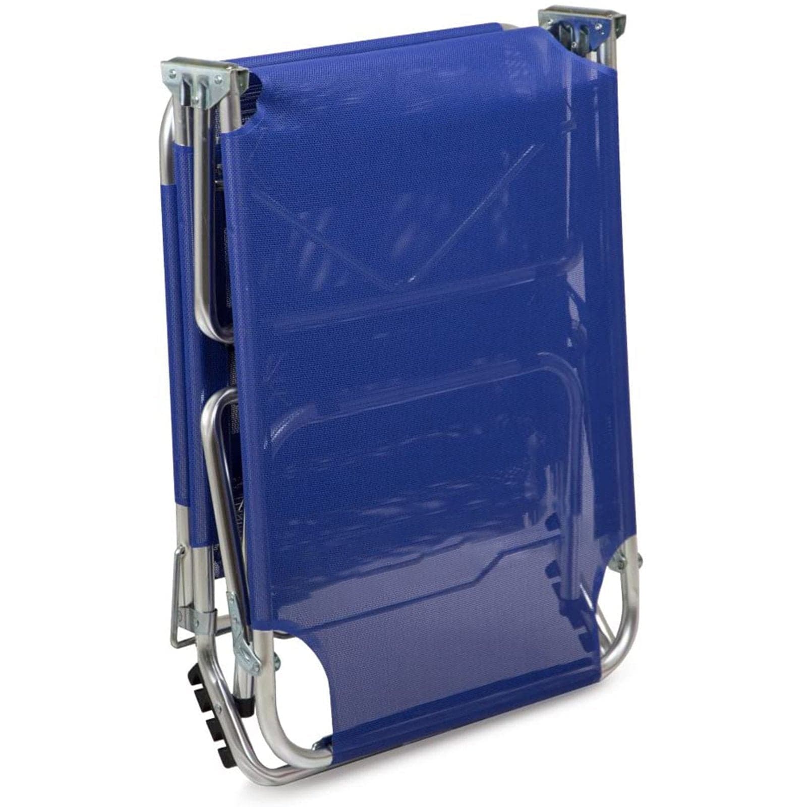 Lettino prendisole da mare e spiaggia in texilene blu brandina in alluminio - 4