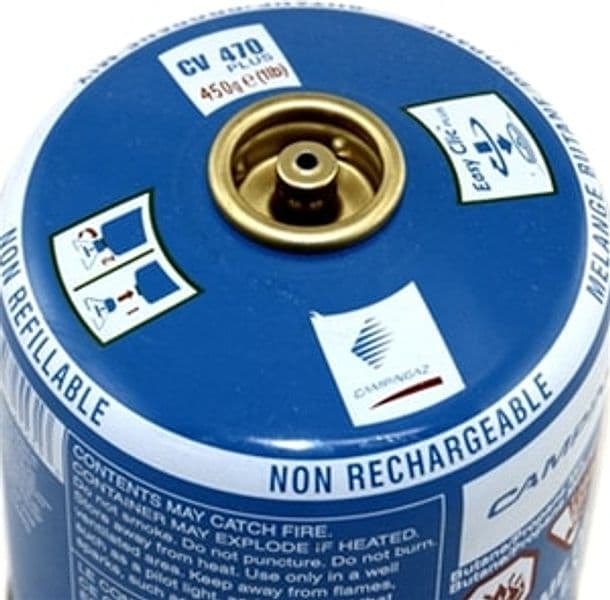 Bomboletta a gas con valvola da 450 gr, cartuccia di ricambio per fornello e Barbecue - 2