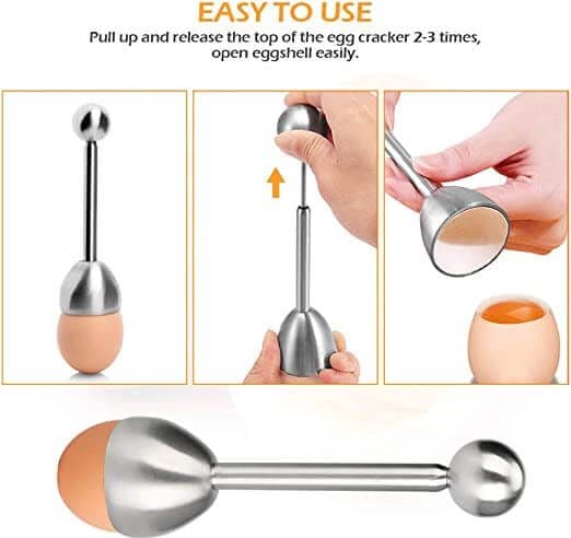 Rompi Guscio Uova Accessori da Cucina Sgusciatore per Uova Sode Coque - 4