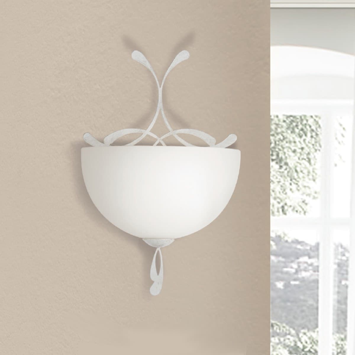 Applique classico LAM 1910 AG 26 E27 LED metallo vetro lampada parete - 2