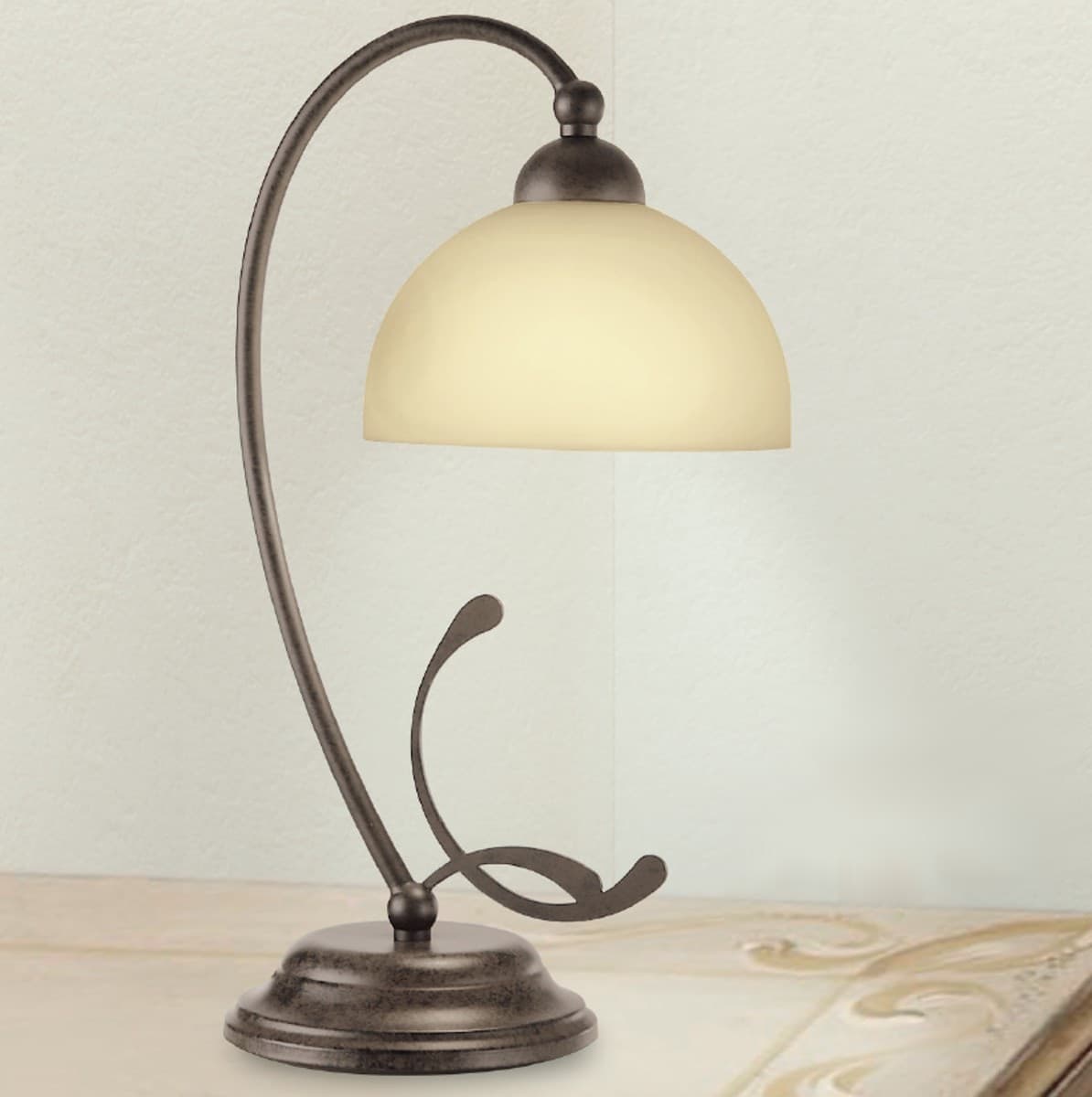 Abat-jour classico LAM 1910 1L E14 LED metallo vetro lampada tavolo - 2