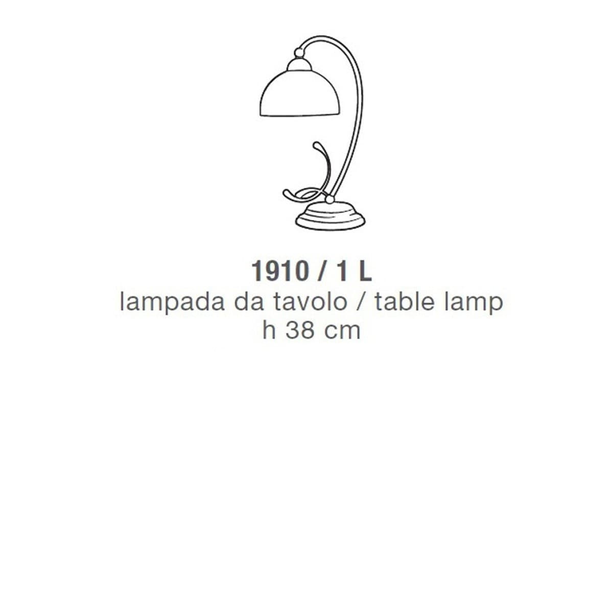 Abat-jour classico LAM 1910 1L E14 LED metallo vetro lampada tavolo - 4