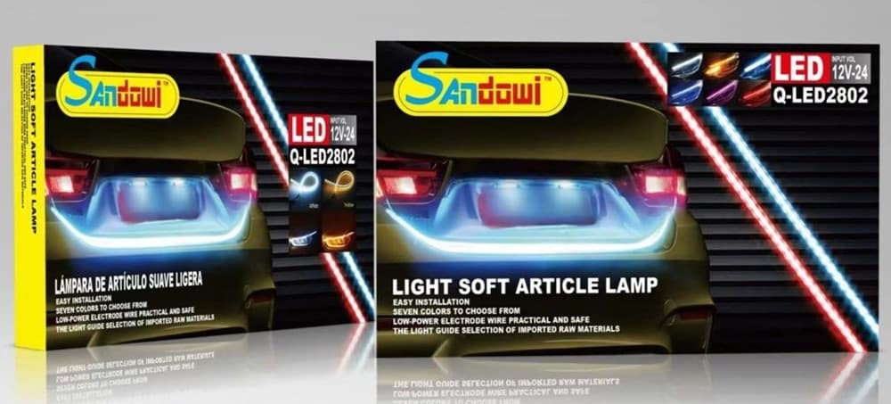 STRISCIA LUMINOSE A LED DECORATIVA FLESSIBILE PER ILLUMINAZIONE AUTO VEICOLI Q-LED2802 - 2