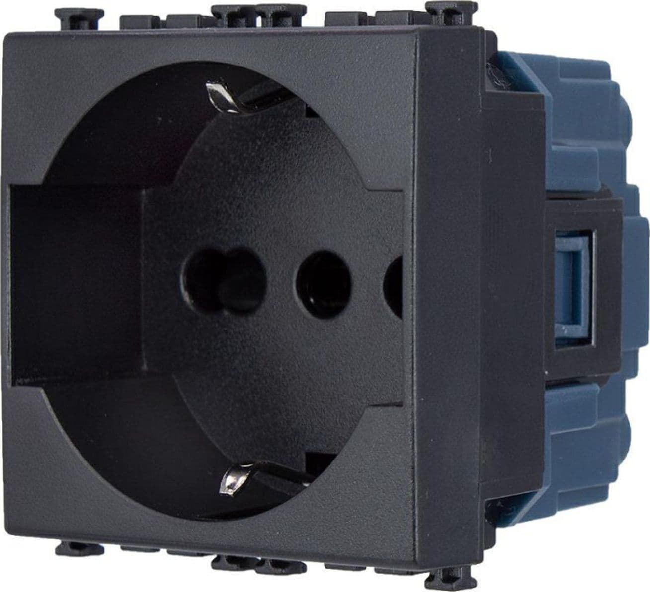 Presa Schuko 2P+T 10/16A 250V Social Nero SD91400 Compatibile Vimar Arke' - 1