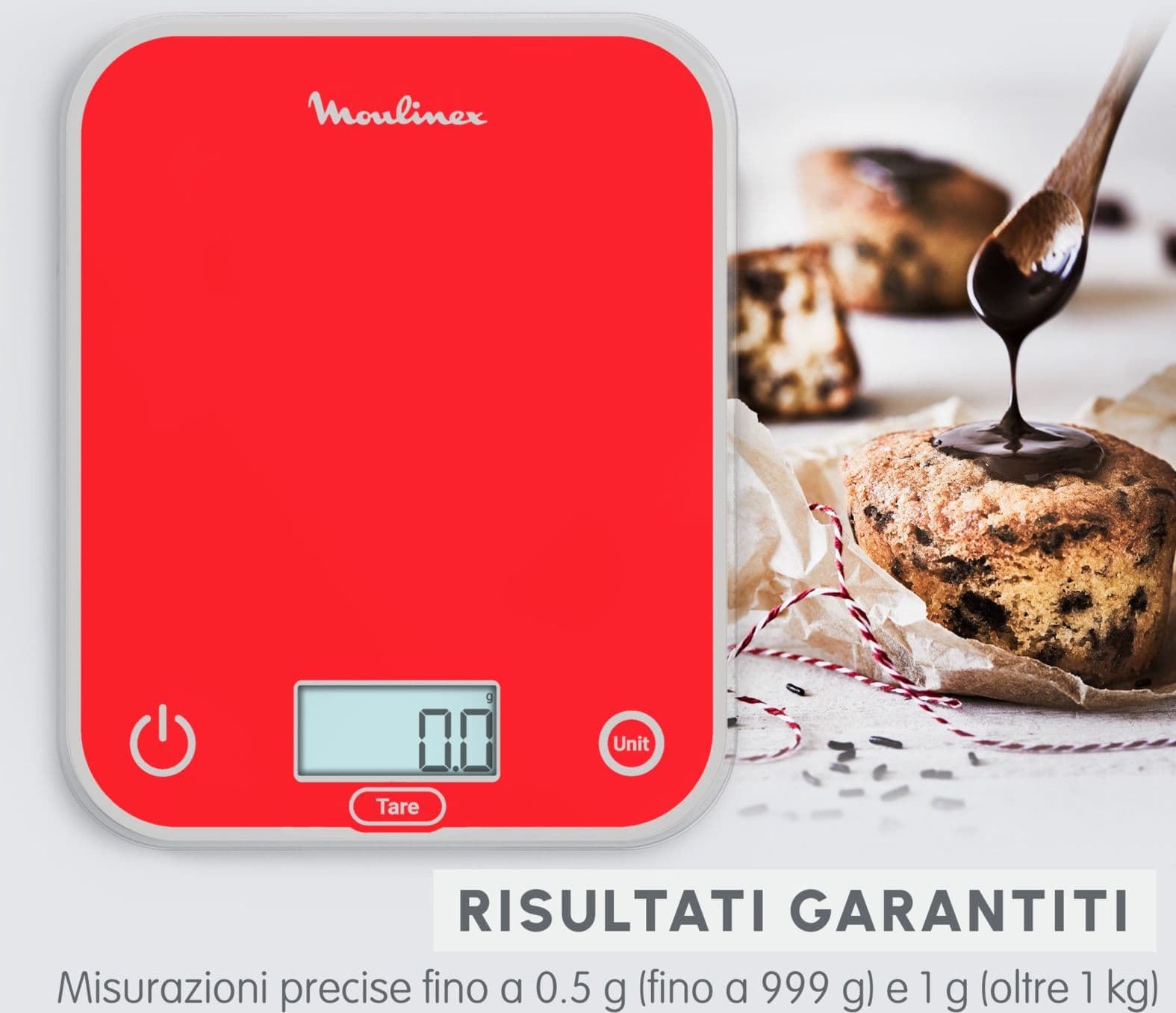 Moulinex Bilancia Cucina Digitale Max.5Kg Red BN50U3 - 5