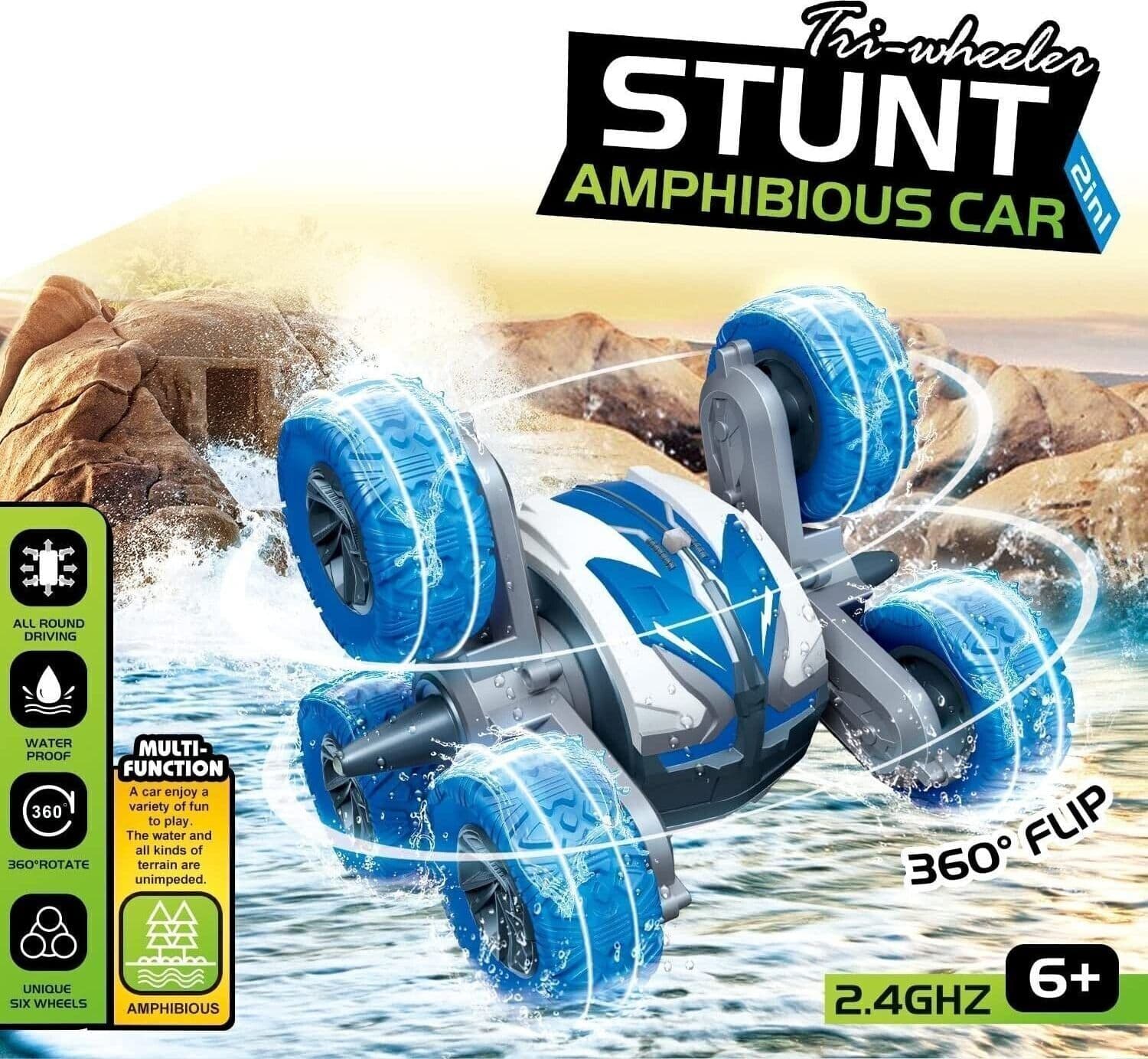 ALLCACA Acrobazie a Sei Ruote RC Car4WD Acrobazie anfibie 2.4G Telecomando - 3