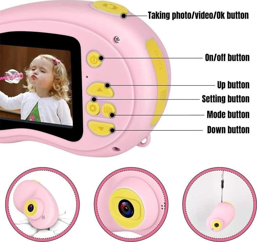 Macchina Fotografica per Bambini 1080P Portatile Videocamera Mini - 4