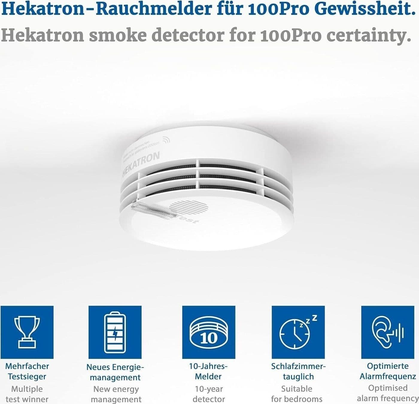 Hekatron Genius Plus Edition - Rilevatore di Fumo con Batterie Integrate - 6