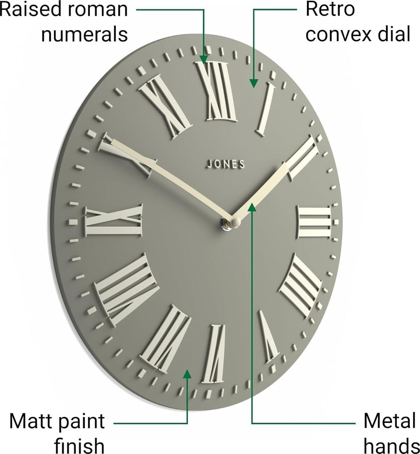 Orologio da parete convesso tradizionale da 12" per interni di alta qualità - 2