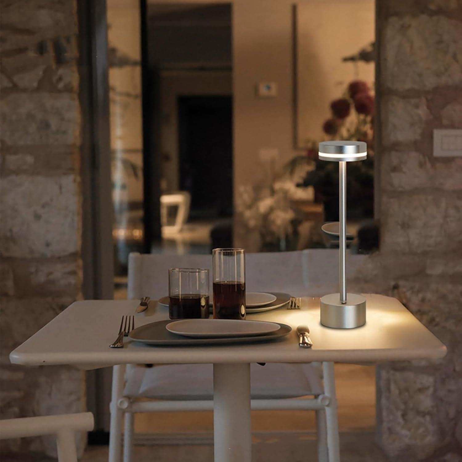 Lampada da comodino illuminazione della stanza 3 colori regolabili 3 colori rego - 5