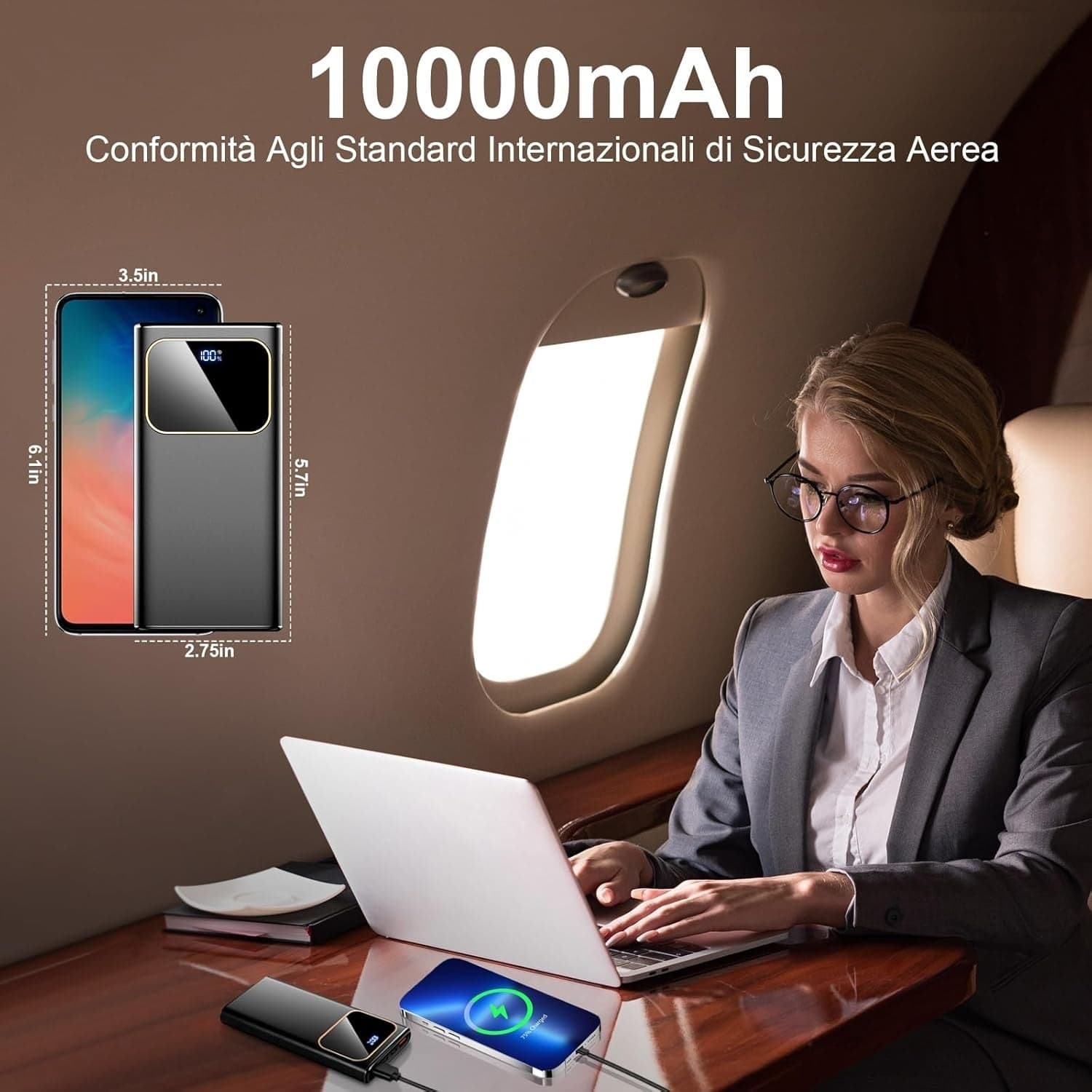 Power Bank 10000mAh, Powerbank a ricarica rapida da 22,5 W per iPhone 16/15/14/1 - 4