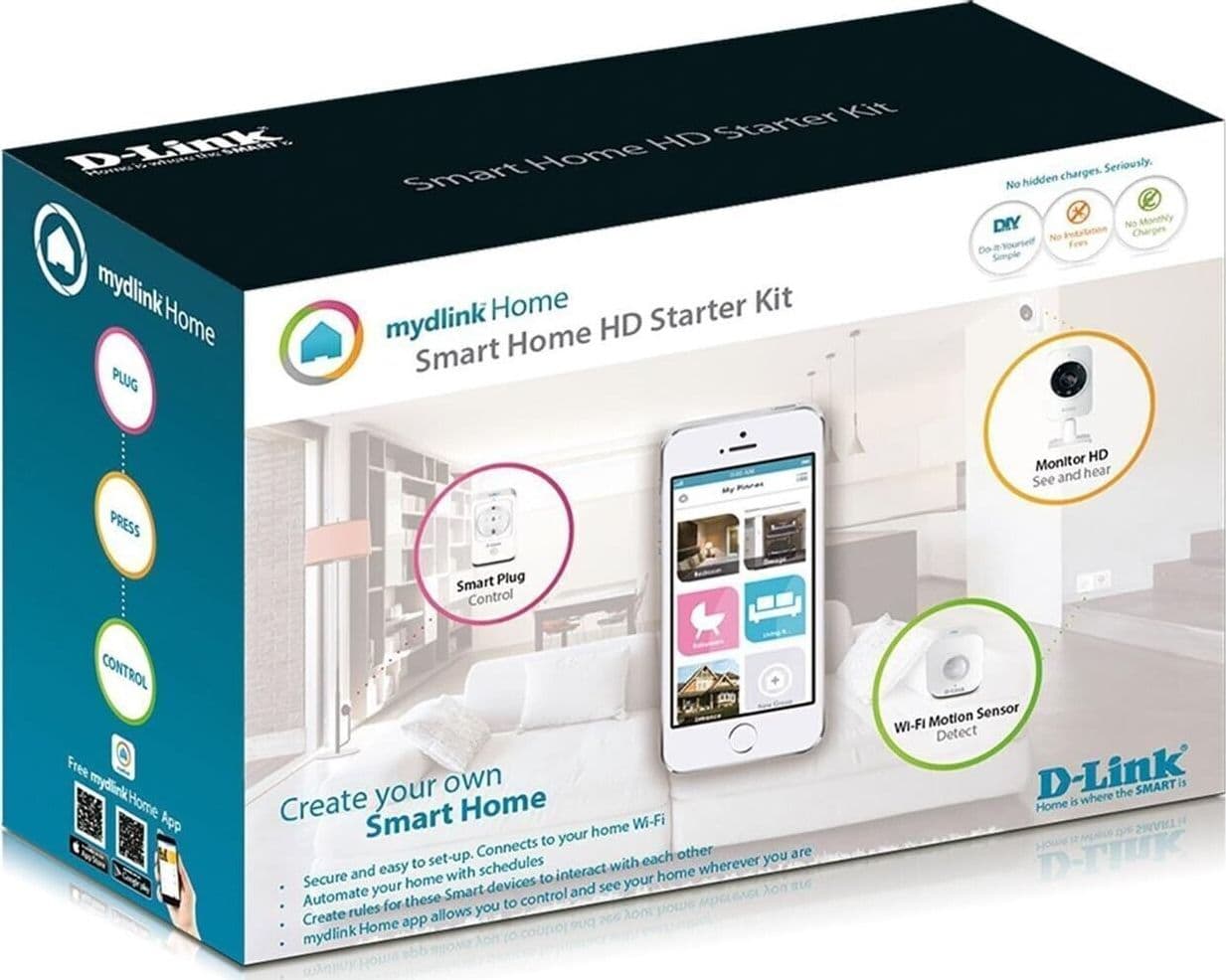 D-Link DCH-100KT Sistema di Sicurezza Domestico, Wi-Fi, HD, Bianco - 5