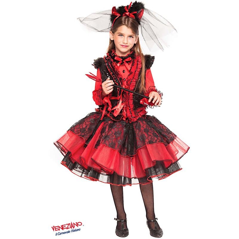 Costume carnevale diavoletta prestige da 4 a 6 anni - veneziano 28042 - 3