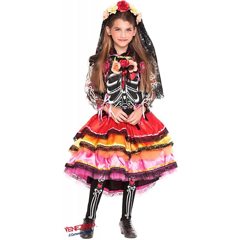 Costume carnevale fantasmina messicana da 3 a 6 anni - veneziano 28068 - 3