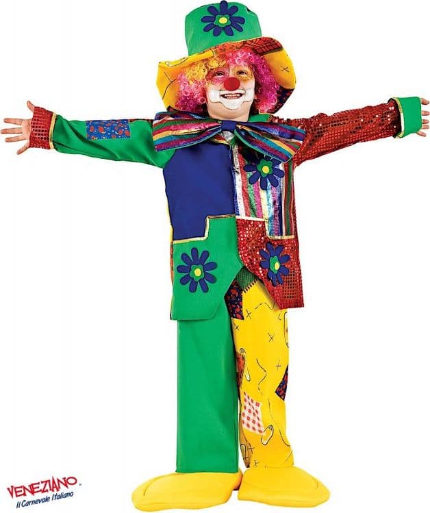 Costume carnevale pagliaccio da 3 a 6 anni - veneziano 3633 - 3