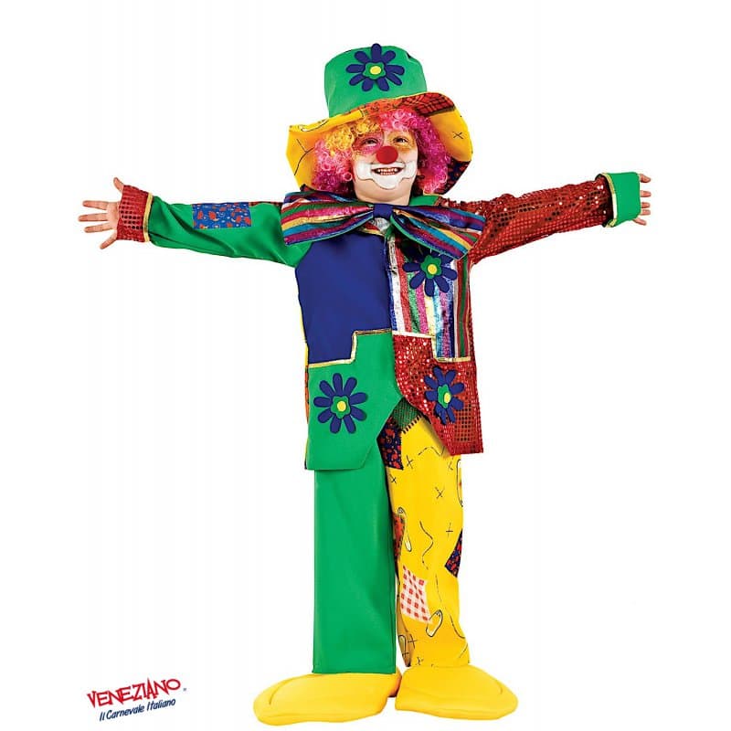 Costume carnevale pagliaccio da 3 a 6 anni - veneziano 3633 - 3