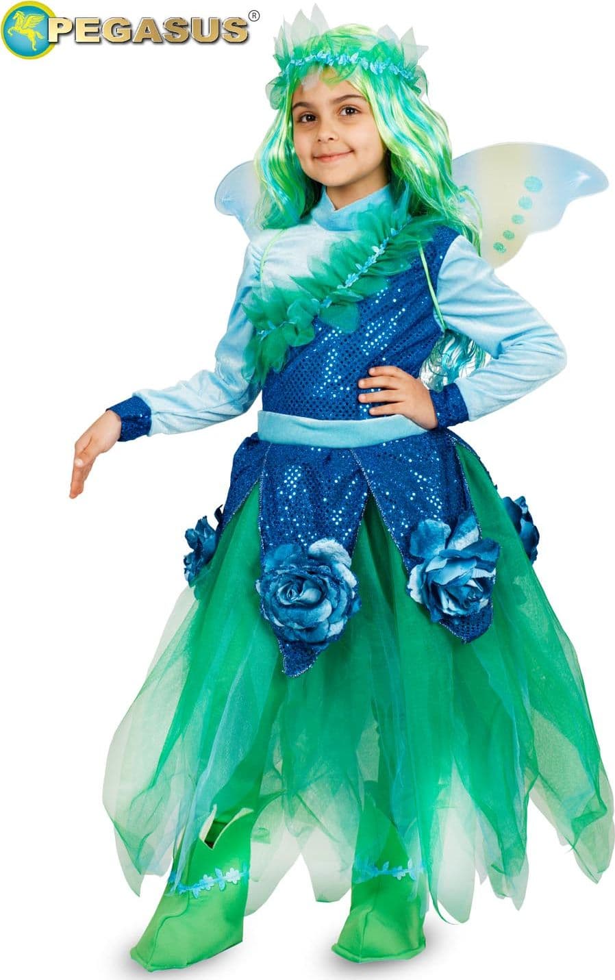 COSTUME CARNEVALE FARFALLA BLU DA 5 A 11 ANNI - PEGASUS COD.1890 - 2