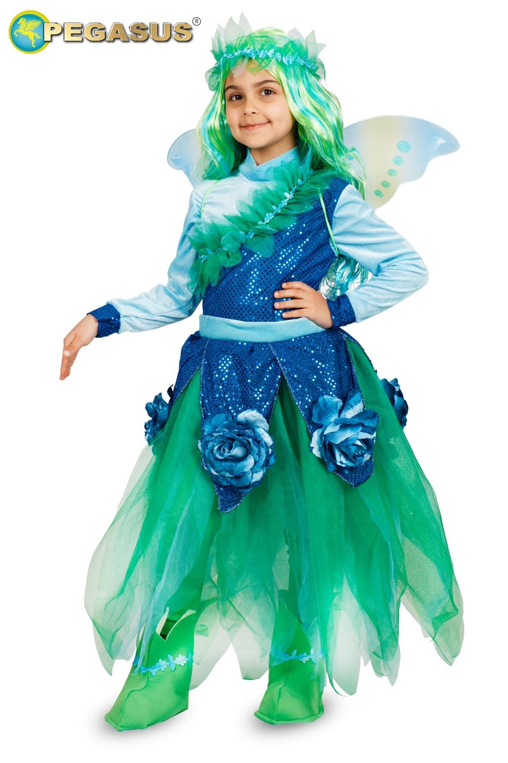 COSTUME CARNEVALE FARFALLA BLU DA 5 A 11 ANNI - PEGASUS COD.1890 - 2