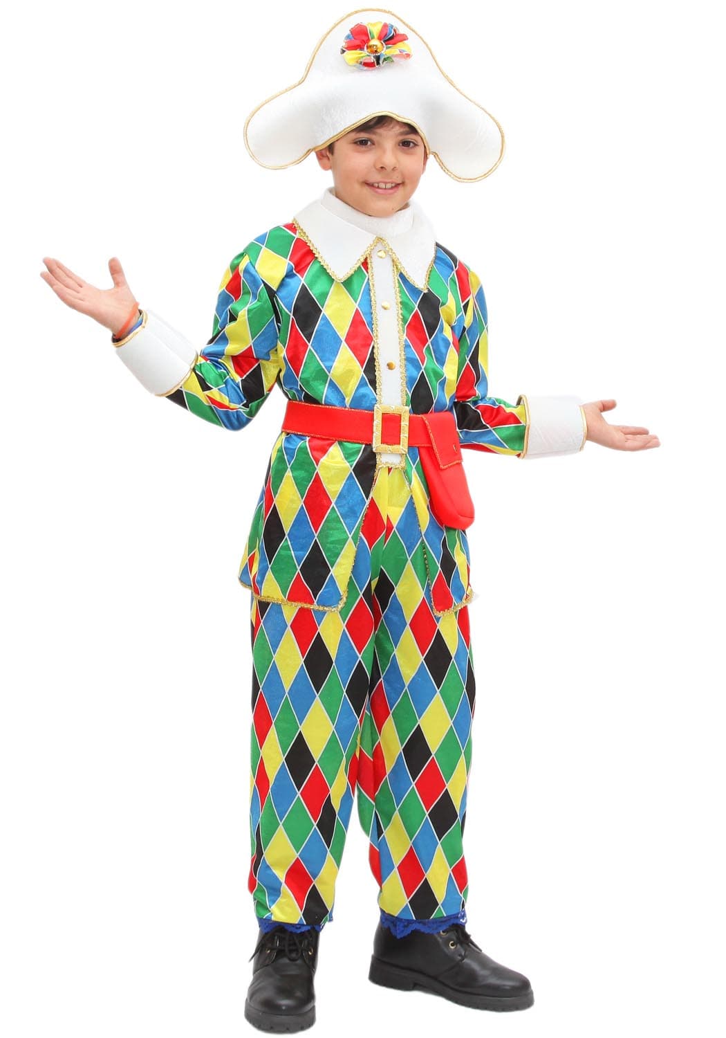 COSTUME CARNEVALE  ARLECCHINO BAMBINO DA 5 A 13 ANNI - PEGASUS 1641 - 2