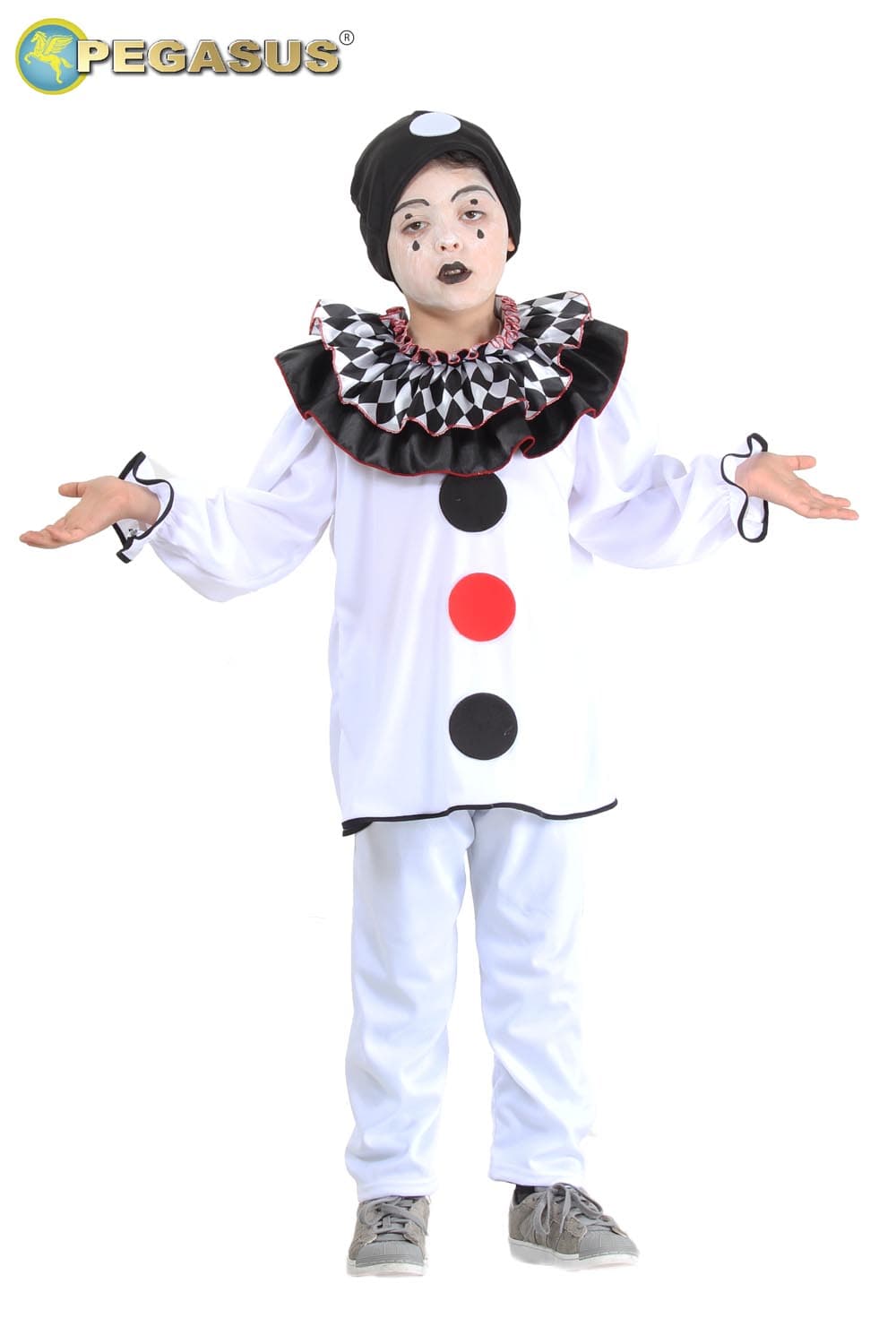 COSTUME CARNEVALE  PIERROT BAMBINO DA 5 A 13 ANNI - PEGASUS 1815 - 2