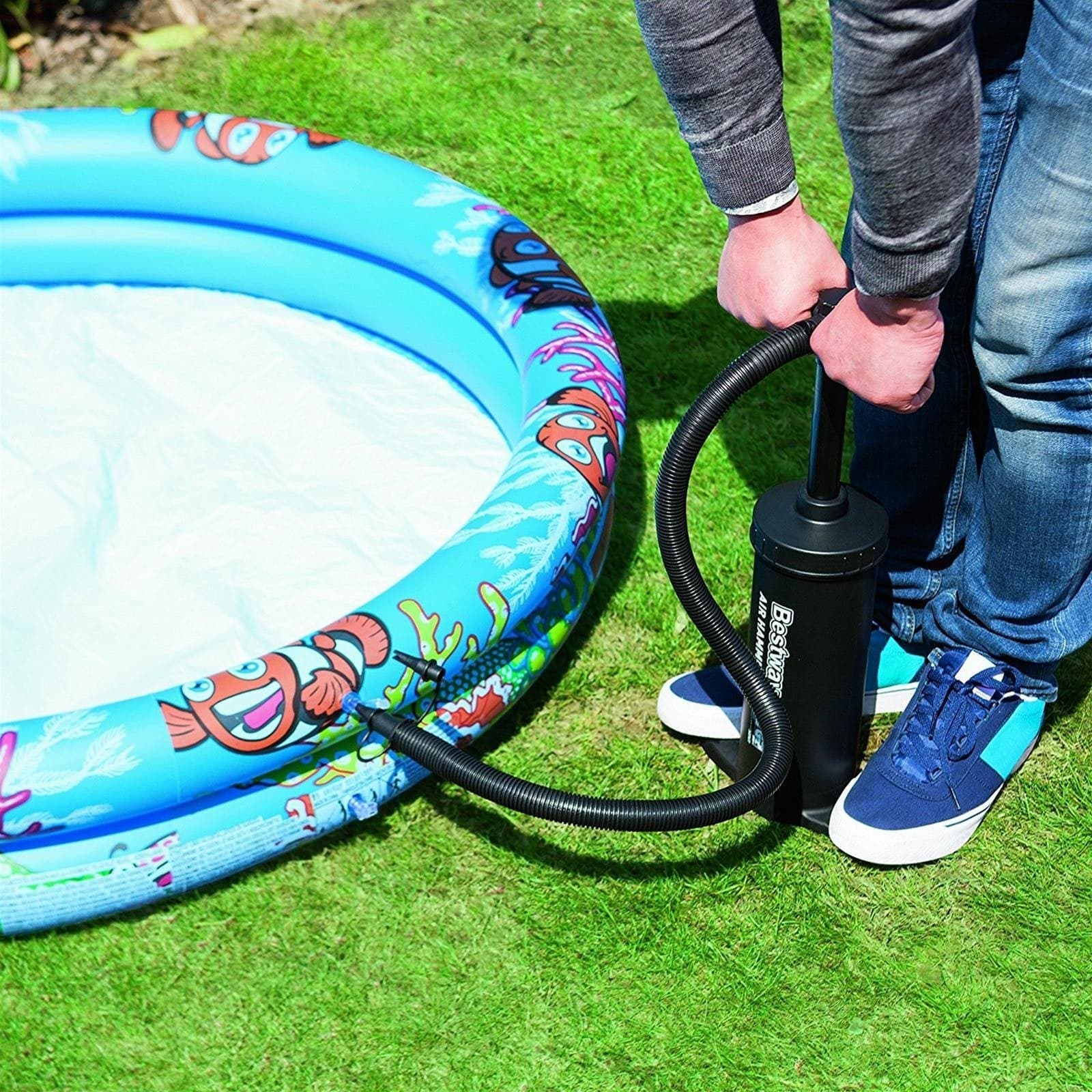 Pompa per gonfiaggio e sgonfiaggio manuale per materassini e piscine gonfiabili - 3