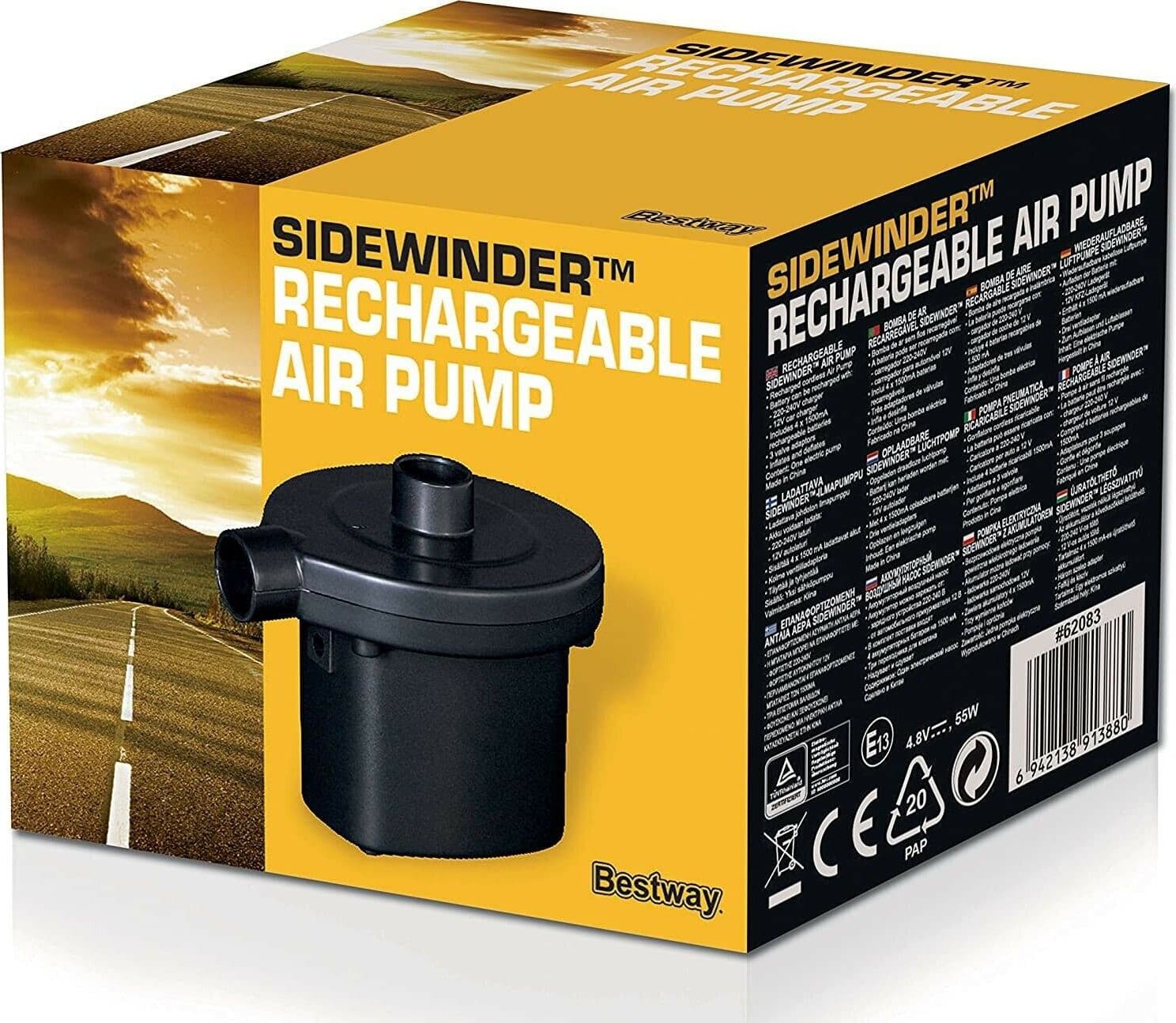 Pompa ricaricabile per gonfiaggio e sgonfiaggio 220 v e 12 v per materassini e piscine gonfiabili - 3