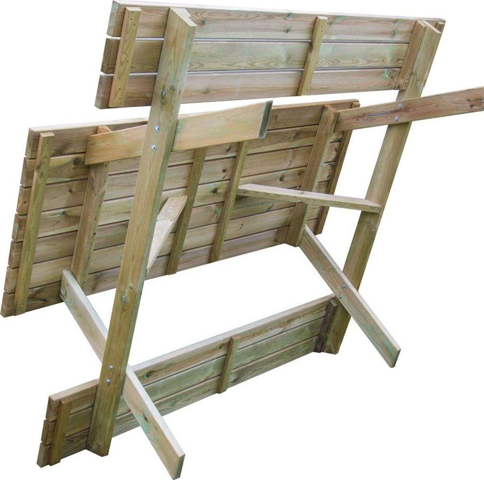 Tavolo da pic nic in legno con panche per agriturismo e ristoranti 180 cm - 4