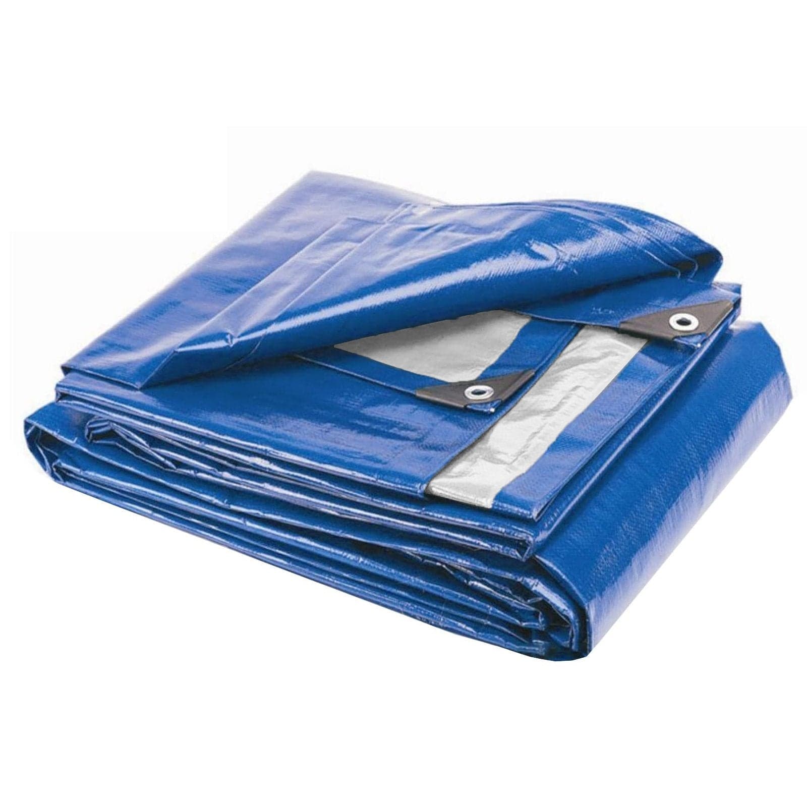 Telo occhiellato con rinforzi angolari impermeabile in polietilene Blu da campeggio 200 gr "Made in Italy" - 3