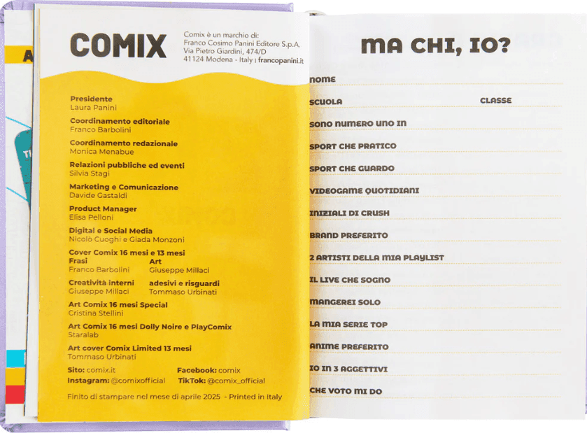Comix - Diario 16 Mesi 2025/26 - Giornaliero Mini Lilla - 4