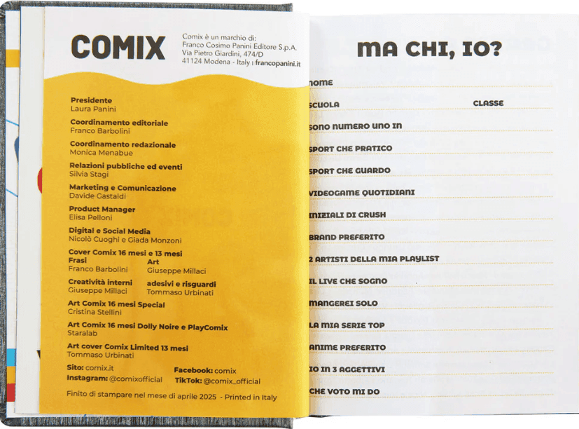 Comix - Diario 16 Mesi 2025/26 - Giornaliero Mini Grigio - 4