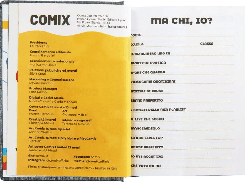 Comix - Diario 16 Mesi 2025/26 - Giornaliero Mini Grigio - 4