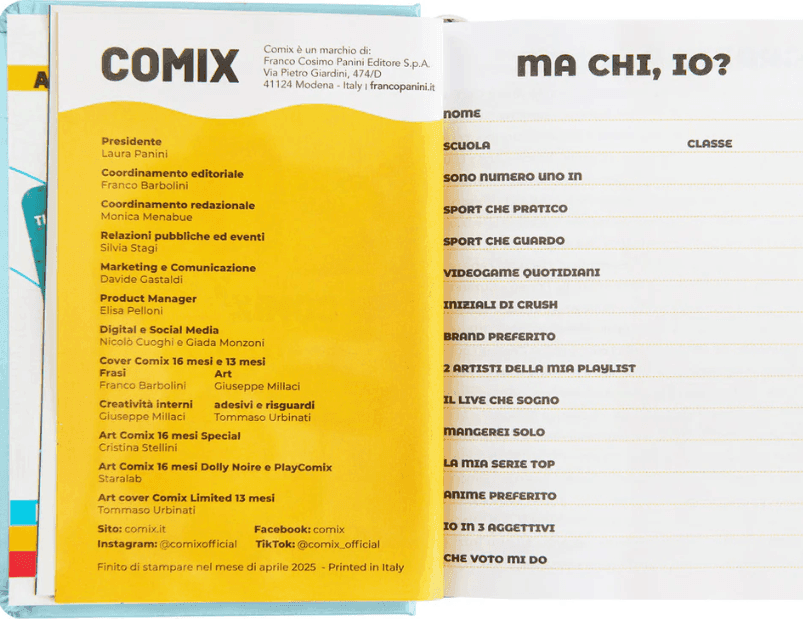 Comix - Diario 16 Mesi 2025/26 - Giornaliero Mini Azzurro - 4