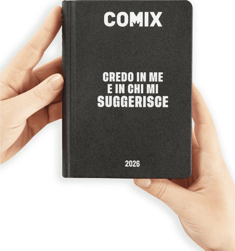 Comix - Diario 16 Mesi 2025/26 - Giornaliero Mini Nero/Bianco - 2