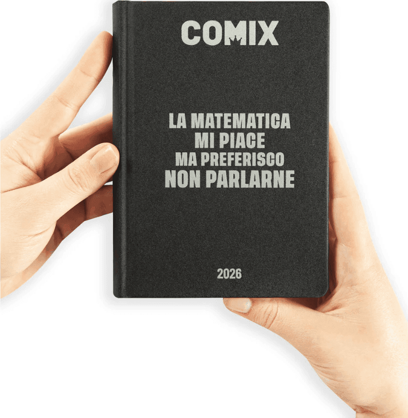 Comix - Diario 16 Mesi 2025/26 -Giornaliero Mini Nero/Argento - 2