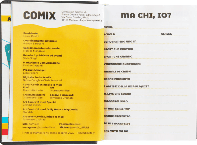 Comix - Diario 16 Mesi 2025/26 -Giornaliero Mini Nero/Argento - 4