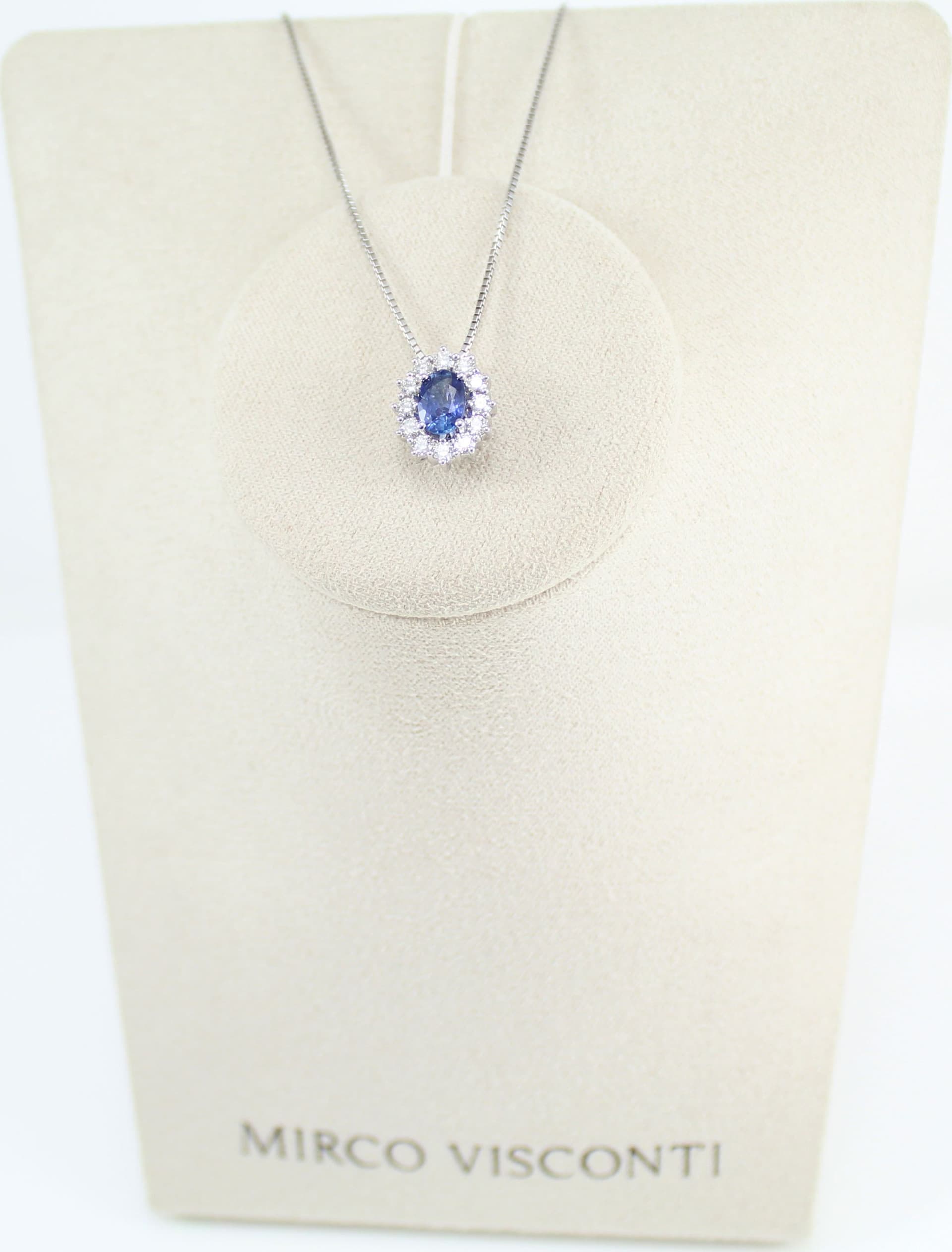 Collana Mirco Visconti Oro Bianco Zaffiro e Diamanti - 5