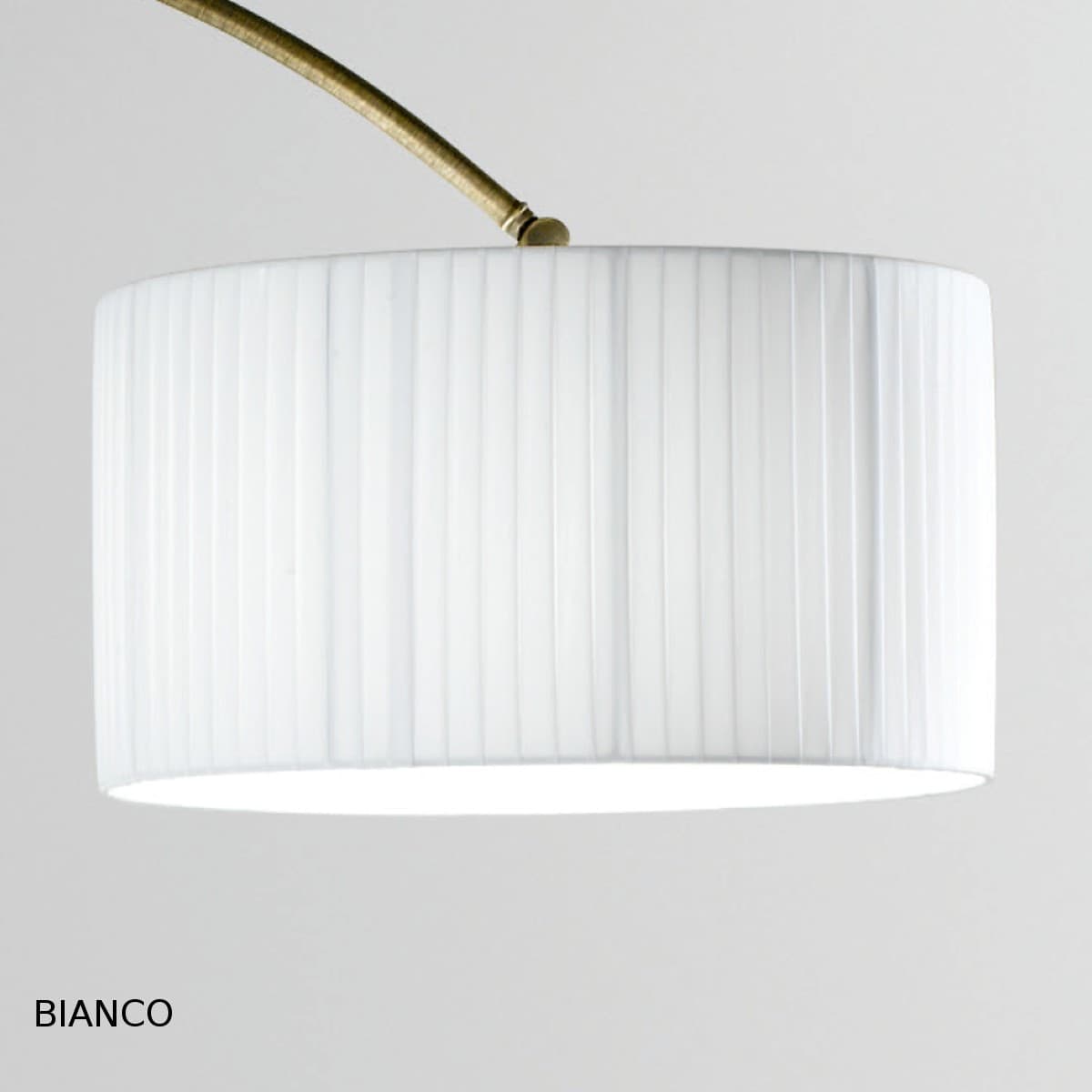 Piantana arco classica LAM 6985 1PP E27 LED dimmerabile metallo tessuto lampada terra - 3