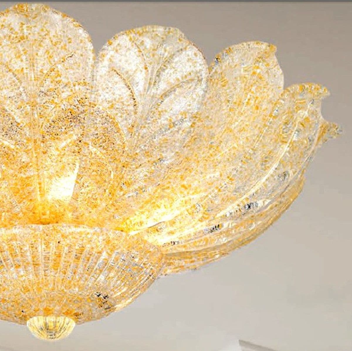 Plafoniera classica LAM 6710 PL16 E14 LED vetro graniglia murano lampada soffitto - 2
