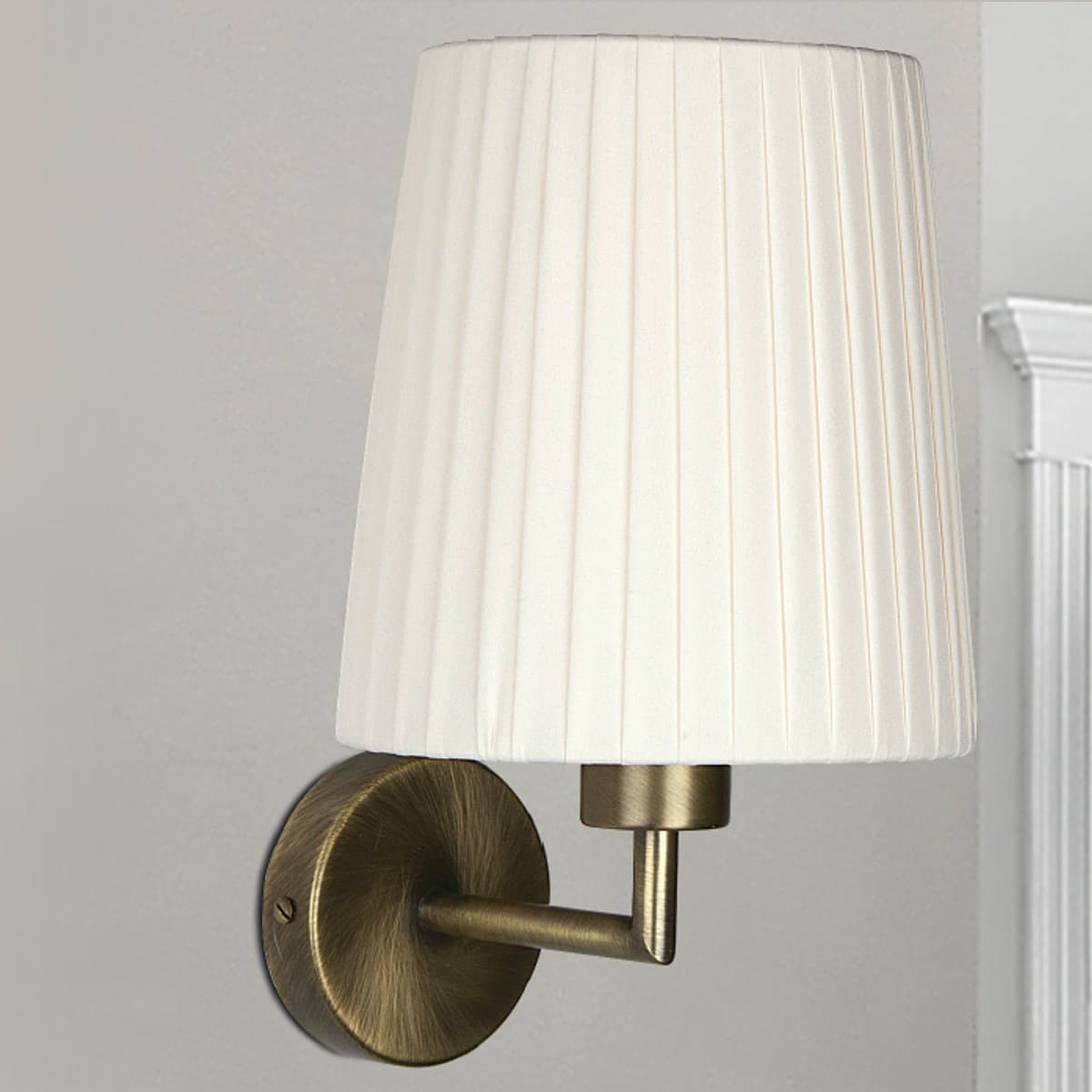 Applique classico LAM 6986 1A E27 LED metallo tessuto lampada parete - 8