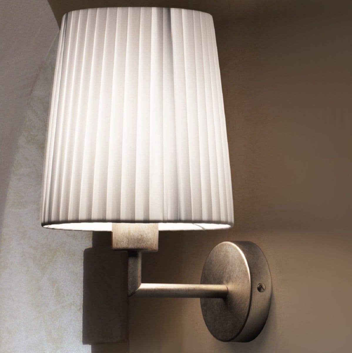 Applique classico LAM 6986 1A E27 LED metallo tessuto lampada parete - 2