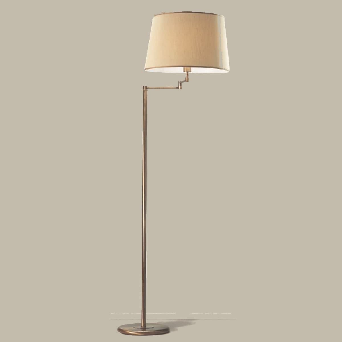 Piantana classica LAM 6990 1PG E27 LED orientabile metallo tessuto lampada terra - 2