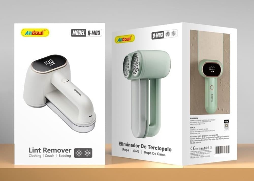 LEVAPELUCCHI ELETTRICO CON DOPPIA TESTINA DISPLAY DIGITALE PORTATILE RICARICABILE Q-M03 - 3
