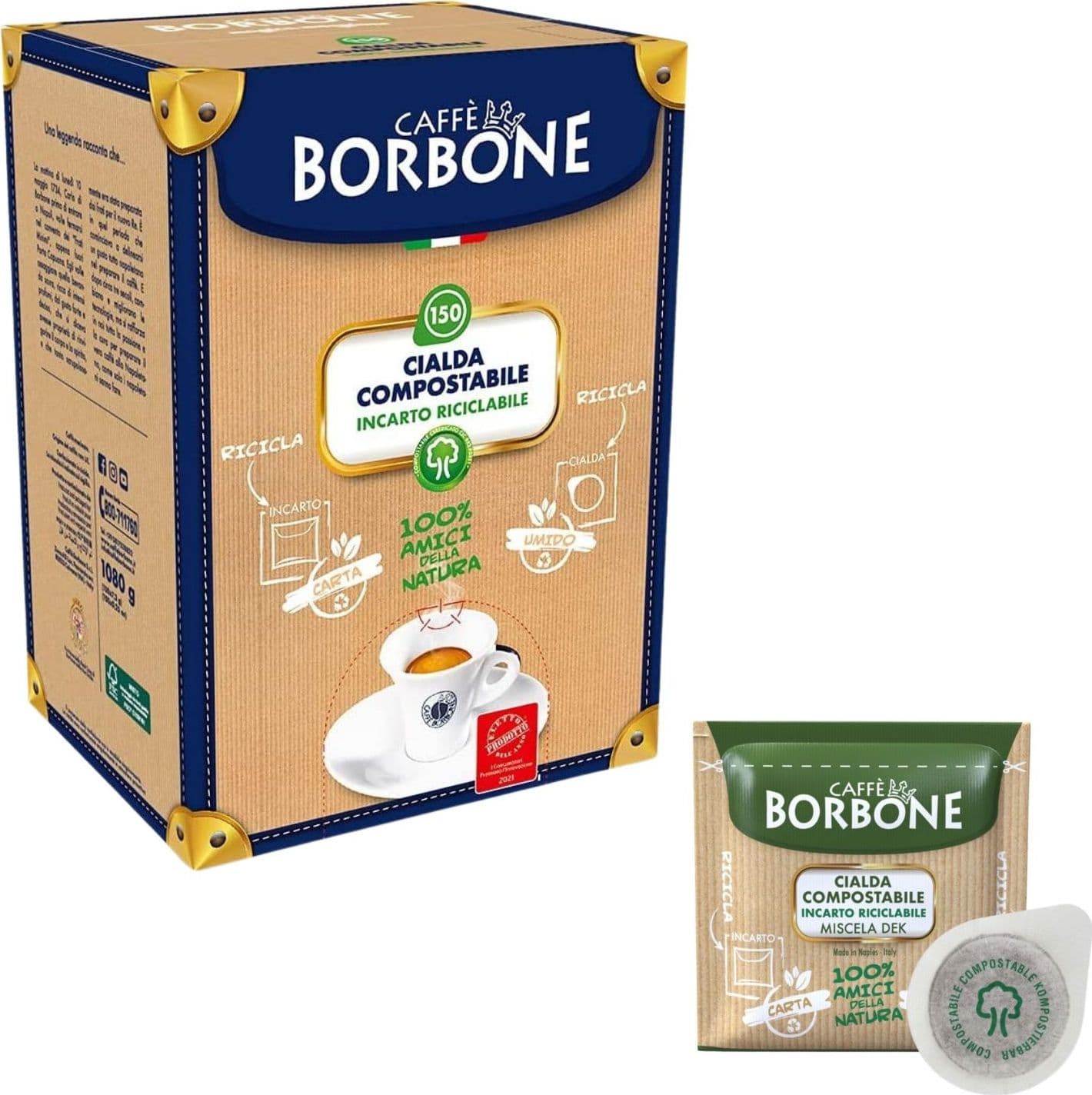 Borbone Box Cialde 44mm Miscela Dek 150pz