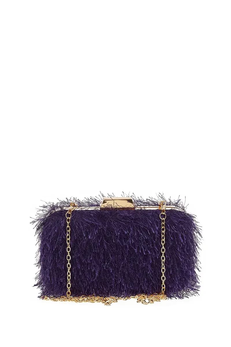 VERDE FASHION | Pochette lurex piumata - 5