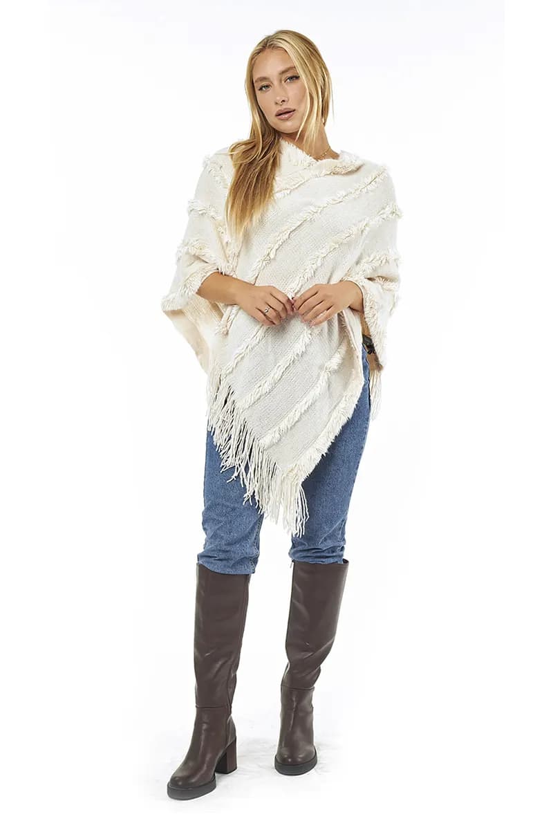 VERDE FASHION | Poncho con frange - 3